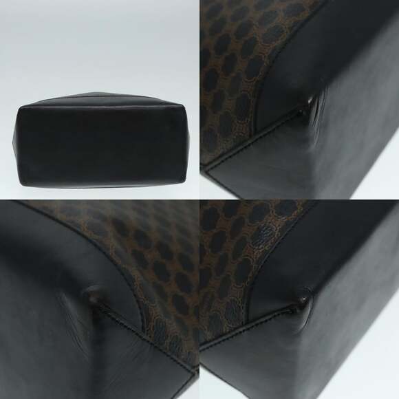 CELINE Macadam Canvas Hand Bag Pvc Black Gold - Picture 10 of 13